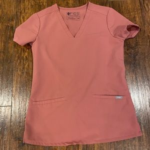 Mauve figs 3 pocket xxs scrub top